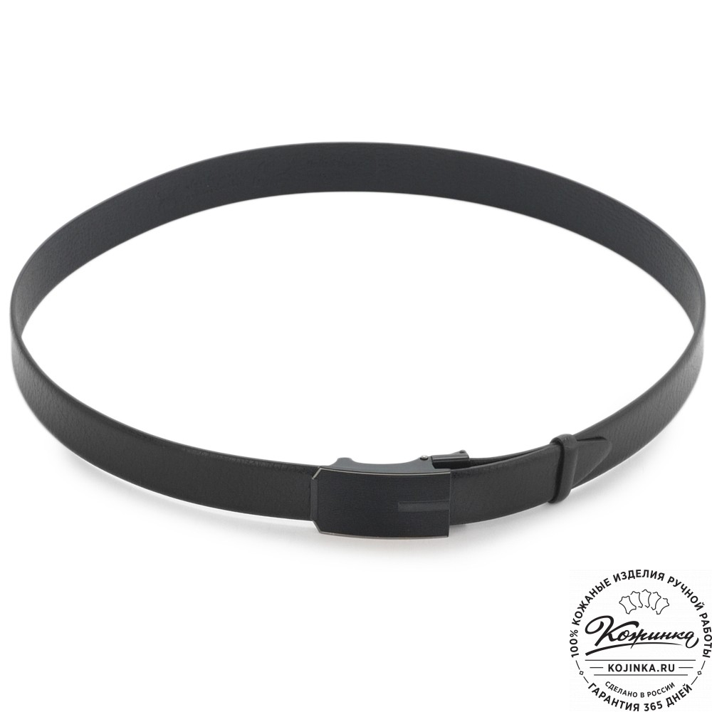 Кожаный ремень автомат (чёрный)